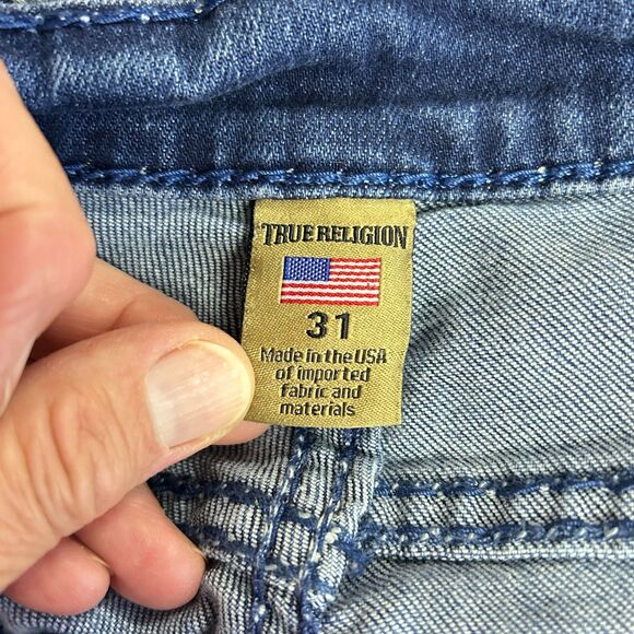 True Religion Casey Blue Medium Wash Lower Rise Skinny Jeans Size 31 - Picture 5 of 16